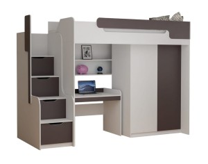 ARTHUR Eenpersoonsbed Hoogslaper met Trap Kinder Meubels 24