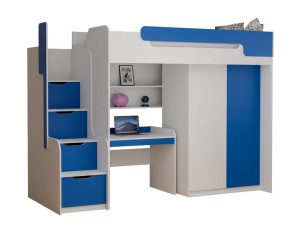 ARTHUR Eenpersoonsbed Hoogslaper met Trap Kinder Meubels 24