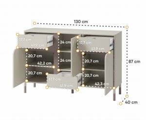 L-HR002 Kinderkamer-Set met Bed Kinder Meubels 24