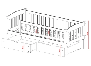 GUSTAV Eenpersoonsbed Kinderbed 80x180 wit Kinder Meubels 24