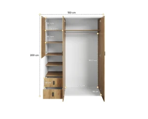 L-SI01 Kleidingkast 150 cm Kinder Meubels 24