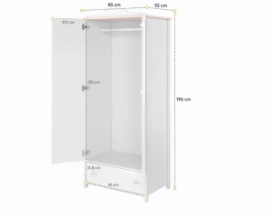 L-LU01 Kledingkast Wit Kinder Meubels 24