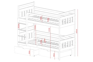 ADAM 90x200 Asgrĳs Stapelbed Kinder Meubels
