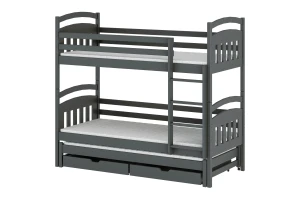 ALAN 90x200 Grafiet Stapelbed Kinder Meubels