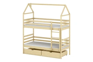 ALEXA 90x200 Natuurlijk Grenenhout Stapelbed Kinder Meubels