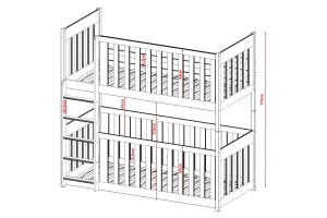 CORA 90x200 Asgrĳs Stapelbed Kinder Meubels