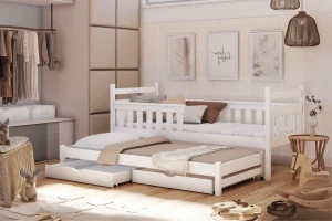 DENIS 90x200 Natuurlijk Grenenhout Uitschuifbed Kinderbed Kinder Meubels