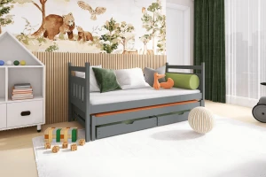DOMINIK 90x200 Grafiet Uitschuifbed Kinderbed Kinder Meubels