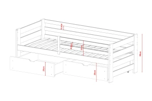 ELLI 90x200 Natuurlijk Grenenhout Kinderbed Kinder Meubels