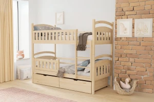 EMMA 90x200 Natuurlijk Grenenhout Stapelbed Kinder Meubels