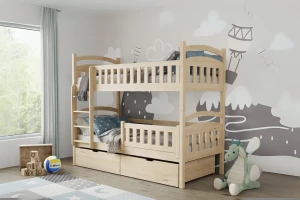 EMMA 90x200 Natuurlijk Grenenhout Stapelbed Kinder Meubels