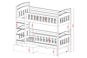 EMMA 90x200 Asgrĳs Stapelbed Kinder Meubels