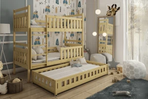 EVA 90x200 Natuurlijk Grenenhout Stapelbed Kinder Meubels