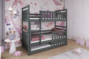 EVA 90x200 Grafiet Stapelbed Kinder Meubels