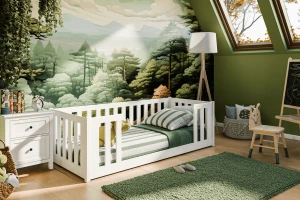 FABIO 90x200 Wit Kinderbed Vloerbed Kinder Meubels