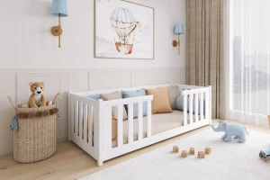 FABIO 90x200 Wit Kinderbed Vloerbed Kinder Meubels