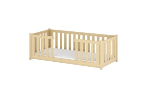 FABIO 90x200 Natuurlijk Grenenhout Kinderbed Vloerbed Kinder Meubels