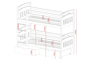 GABI 90x200 Asgrĳs Stapelbed Kinder Meubels