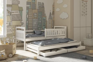 GABRIEL 90x200 Natuurlijk Grenenhout Uitschuifbed Kinderbed Kinder Meubels