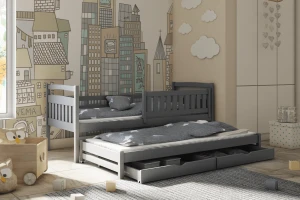 GABRIEL 90x200 Grafiet Uitschuifbed Kinderbed Kinder Meubels