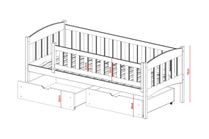 GUSTAV 90x200 Grafiet Kinderbed Kinder Meubels