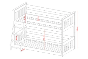 HANS 90x200 Asgrĳs Stapelbed Kinder Meubels