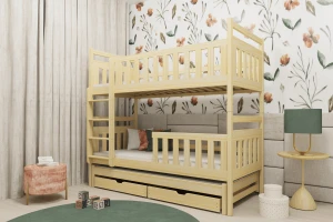 KAJA 90x200 Natuurlijk Grenenhout Stapelbed Kinder Meubels