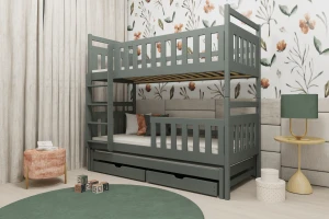 KAJA 90x200 Grafiet Stapelbed Kinder Meubels