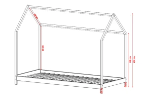 LAKI 90x200 Asgrĳs Kinderbed Huisbed Kinder Meubels