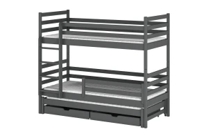 LEON 90x200 Grafiet Stapelbed Kinder Meubels