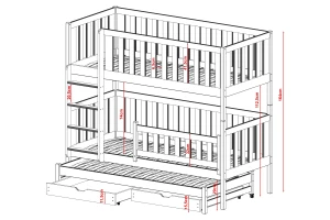 LUKAS 90x200 Natuurlijk Grenenhout Stapelbed Kinder Meubels