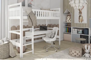 MALI 90x200 Natuurlijk Grenenhout Hoogslaper Kinder Meubels