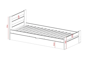 NATALIE 90x200 Grafiet Kinderbed Kinder Meubels
