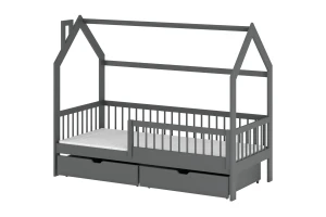 OLGA 90x200 Grafiet Kinderbed Huisbed Kinder Meubels