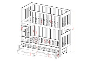 OLIVIA 90x200 Asgrĳs Stapelbed Kinder Meubels