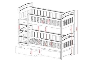 RIO 90x200 Asgrĳs Stapelbed Kinder Meubels