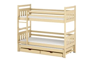 SARAH 90x200 Natuurlijk Grenenhout Stapelbed Kinder Meubels