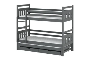 SARAH 90x200 Grafiet Stapelbed Kinder Meubels