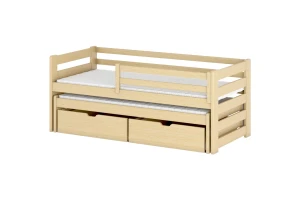 SENI 90x200 Natuurlijk Grenenhout Uitschuifbed Kinderbed Kinder Meubels