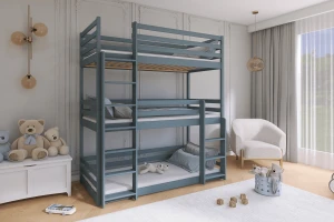 THOMAS 90x200 Grafiet Stapelbed Kinder Meubels