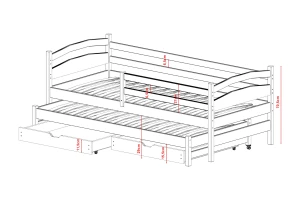 TINA 90x200 Natuurlijk Grenenhout Stapelbed Kinder Meubels