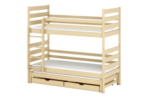 TOMI 90x200 Natuurlijk Grenenhout Stapelbed Kinder Meubels