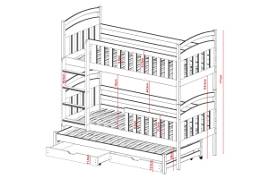 VIKI 90x200 Asgrĳs Stapelbed Kinder Meubels