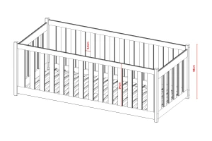 CAROLIN 90x200 Natuurlijk Grenenhout Kinderbed Vloerbed Kinder Meubels