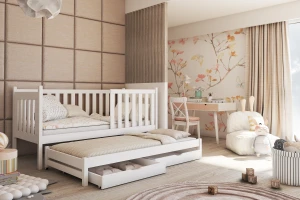 KARIN 90x200 Natuurlijk Grenenhout Uitschuifbed Kinderbed Kinder Meubels