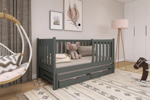 KARIN 90x200 Grafiet Uitschuifbed Kinderbed Kinder Meubels