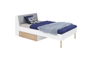 FELIX 15 120x200 Wit Lux + Eik Artisan + Grijs Kinderbed Jeugdbed Eenpersoonsbed Kinder Meubels