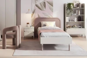 L-HR08 90x200 Kasjmier + Truffel Kinderbed Jeugdbed Eenpersoonsbed Kinder Meubels