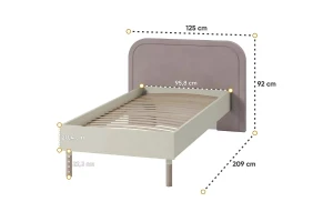 L-HR08 90x200 Kasjmier + Truffel Kinderbed Jeugdbed Eenpersoonsbed Kinder Meubels