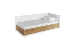 L-SI09 L/R 90x200 Wit / Hickory Natuur Jeugdbed Eenpersoonsbed Kinder Meubels
